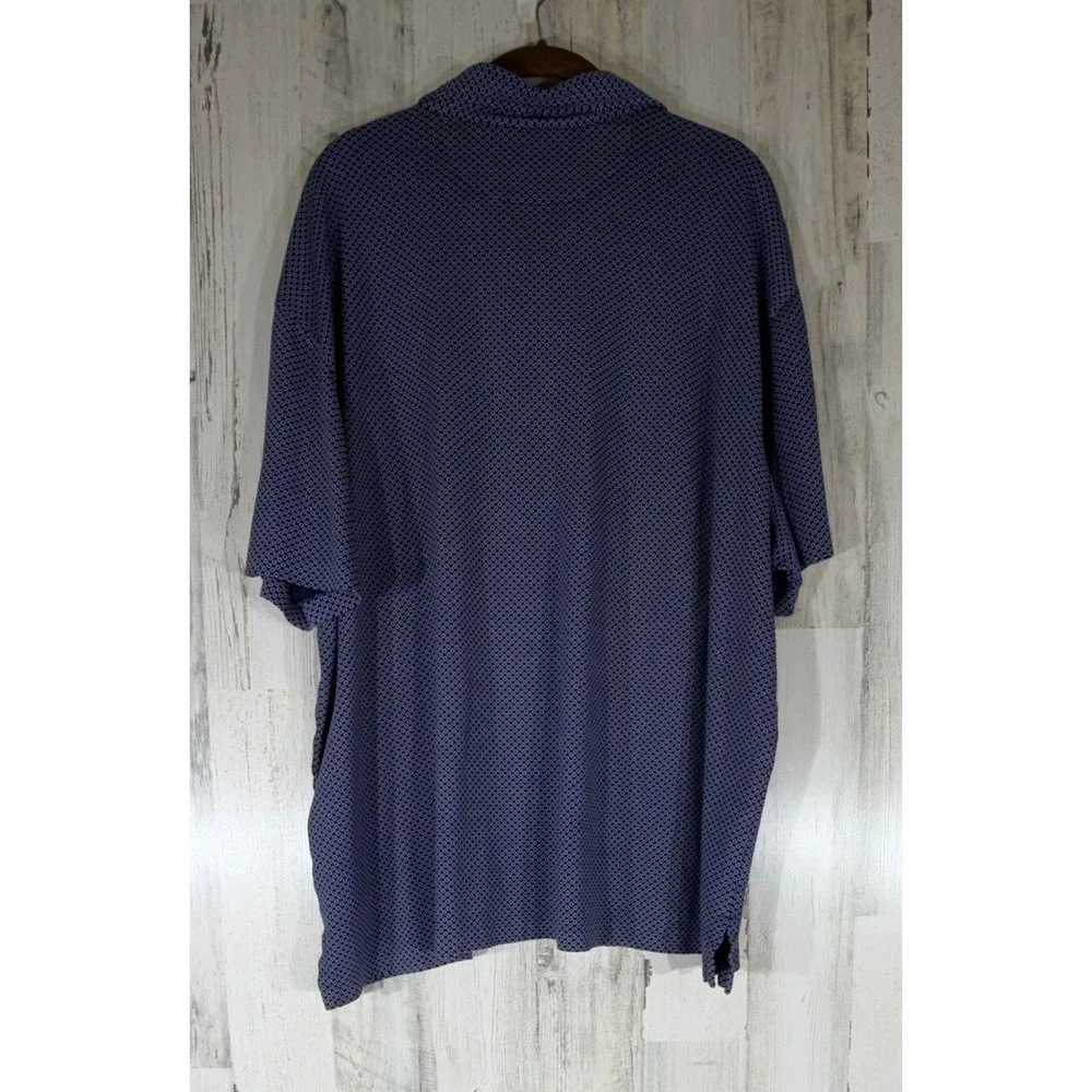Polo Ralph Lauren Polo Shirt 3XB Blue Geometric Circle Print Cotton FLAW READ